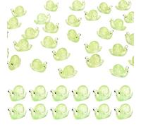M METERXITY 60-Pack Luminous Mini Resin Snail, Glow in the Dark Tiny Snail for Terrarium/Micro Landscaping/Terrarium, Decorative Miniature Animal Figurine to Place [Green]