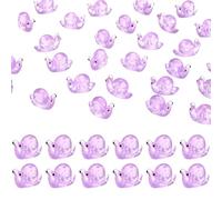 M METERXITY 60-Pack Luminous Mini Resin Snail, Glow in the Dark Tiny Snail for Terrarium/Micro Landscaping/Terrarium, Decorative Miniature Animal Figurine to Place [Purple]