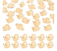M METERXITY 60-Pack Luminous Mini Resin Snail, Glow in the Dark Tiny Snail for Terrarium/Micro Landscaping/Terrarium, Decorative Miniature Animal Figurine to Place [Orange]