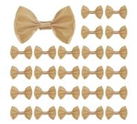 M METERXITY 60-Pack Mini Craft Ribbon Bow 1.5x1 Inch Checkered Fabric Satin Ribbon Bows Boutique for Craft DIY/Treat Bags/Hair Bow Sewing/Wedding/Party/Christmas [Champagne]
