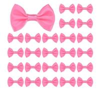 M METERXITY 60-Pack Mini Craft Ribbon Bow 1.5x1 Inch Checkered Fabric Satin Ribbon Bows Boutique for Craft DIY/Treat Bags/Hair Bow Sewing/Wedding/Party/Christmas [Light Rose Red]