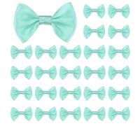 M METERXITY 60-Pack Mini Craft Ribbon Bow 1.5x1 Inch Checkered Fabric Satin Ribbon Bows Boutique for Craft DIY/Treat Bags/Hair Bow Sewing/Wedding/Party/Christmas [Light Green]