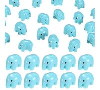 M METERXITY 60-Pack Mini Resin Elephant, Small Tiny Elephant Figurines for Fairy Garden Decor/Micro Landscaping Home/Aquarium/Craft Supplies, Cute Resin Animal Statues [Blue]