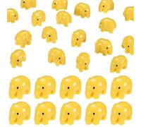 M METERXITY 60-Pack Mini Resin Elephant, Small Tiny Elephant Figurines for Fairy Garden Decor/Micro Landscaping Home/Aquarium/Craft Supplies, Cute Resin Animal Statues [Yellow]