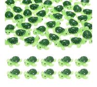 M METERXITY 60-Pack Mini Resin Turtles, 0.79inch/2cm Miniature Sea Turtle Figurines for Fairy Garden/Micro Landscaping/Aquarium, Cute Ocean Animal Statue [Green]