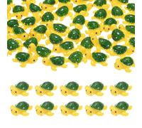 M METERXITY 60-Pack Mini Resin Turtles, 0.79inch/2cm Miniature Sea Turtle Figurines for Fairy Garden/Micro Landscaping/Aquarium, Cute Ocean Animal Statue [Yellow]