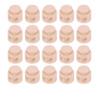 M METERXITY 60 Pack Plastic Spring Cord Locks - Round Shape Fastener Spring Cord Toggle Clasps, Apply to Drawstrings Bags Shoelaces (14x14x14mm, Khaki)