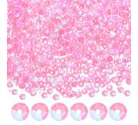M METERXITY 6000-Pack Loose Sequins Bulk, 40g 4mm Round Cup Sequins for Wedding/Sewing/DIY Craft/Garments Accessories, PVC Spangles with Holes [AB Dark Pink]