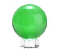 M METERXITY 60mm/2.4 Inch K5 Crystal Glass Ball with Stand Solid Crystal Ball Sphere Ornament for Home/Office/Photography/Magic [Green]