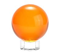 M METERXITY 60mm/2.4 Inch K5 Crystal Glass Ball with Stand Solid Crystal Ball Sphere Ornament for Home/Office/Photography/Magic [Amber]