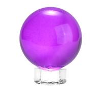 M METERXITY 60mm/2.4 Inch K5 Crystal Glass Ball with Stand Solid Crystal Ball Sphere Ornament for Home/Office/Photography/Magic [Purple]