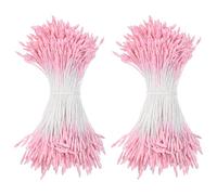 M METERXITY 720-Pack Flower Stamens for Crafts, 2mm Double Heads Artificial Floral Pistil Mini Flower Pollens Stamens for DIY Making/Wedding/Scrapbook Decoration [Light Pink]