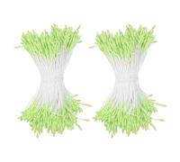 M METERXITY 720-Pack Flower Stamens for Crafts, 2mm Double Heads Artificial Floral Pistil Mini Flower Pollens Stamens for DIY Making/Wedding/Scrapbook Decoration [Light Green]