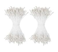 M METERXITY 720-Pack Flower Stamens for Crafts, 2mm Double Heads Artificial Floral Pistil Mini Flower Pollens Stamens for DIY Making/Wedding/Scrapbook Decoration [White]