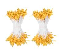 M METERXITY 720-Pack Flower Stamens for Crafts, 2mm Double Heads Artificial Floral Pistil Mini Flower Pollens Stamens for DIY Making/Wedding/Scrapbook Decoration [Orange]