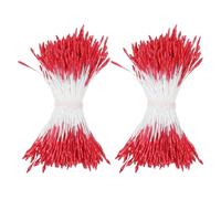 M METERXITY 720-Pack Flower Stamens for Crafts, 2mm Double Heads Artificial Floral Pistil Mini Flower Pollens Stamens for DIY Making/Wedding/Scrapbook Decoration [Red]