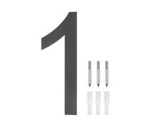 M METERXITY 8 Inch 304 Stainless Steel Floating House Numbers, Modern House Number 1 with Nail Kit and Instructions, Exterior House Numbers for Outside/Garden/Mailbox [Black]