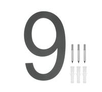 M METERXITY 8 Inch 304 Stainless Steel Floating House Numbers, Modern House Number 9 with Nail Kit and Instructions, Exterior House Numbers for Outside/Garden/Mailbox [Black]