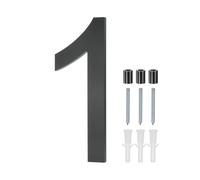 M METERXITY 8 Inch Acrylic Floating House Numbers, Modern House Number 1 with Nail Kit and Instructions, Exterior House Numbers for Outside/Garden/Mailbox [Black]