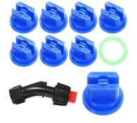 M METERXITY 8-Pack 110 Degree Flat Fan Shaped Spray Nozzles, Plastic 0.3mm Pore Sprayer Nozzle Tips with Spray Wand for Agricultural Irrigation, Replacement of Knapsack Tips [Blue]