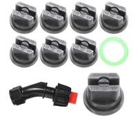 M METERXITY 8-Pack 110 Degree Flat Fan Shaped Spray Nozzles, Plastic 0.6mm Pore Sprayer Nozzle Tips with Spray Wand for Agricultural Irrigation, Replacement of Knapsack Tips [Gray]