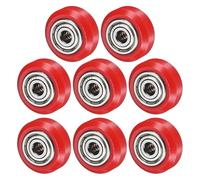 M METERXITY 8-Pack 3D Printer Rollers V Slot, 0.94"/24mm 3D Printer Solid POM Pulley Wheels 625ZZ Double Bearing for 3D Printer/CNC Machines [Red]