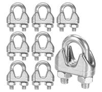 M METERXITY 8-Pack Cable Clamps, M8 Stainless Steel 8mm Wire Rope Clip Thimble U Bolt Saddle Fastener for Diameter Cable Rigging/Sailing/Clothesline, Wire Clamps