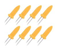 M METERXITY 8-Pack Corn Holders, 2.3 Inch Stainless Steel Corn on the Cob Holders with Anti-Scald Handles for BBQ/Parties/Home Cooking/Camping, Cob Skewers [Yellow]