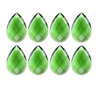 M METERXITY 8-Pack Crystal Grid Prisms, 38mm/1.5 Inch Chandelier Pendant Maker Hanging Crystals Chandelier Prisms for Home/Windows/Garden/DIY Decoration[Medium Green]