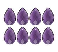 M METERXITY 8-Pack Crystal Grid Prisms, 38mm/1.5 Inch Chandelier Pendant Maker Hanging Crystals Chandelier Prisms for Home/Windows/Garden/DIY Decoration[Violet]