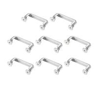 M METERXITY 8-Pack D-Ring Connector Buckles, 24mm x 6mm Alloy Right Angle Arch Bridge Buckles, Chain Strap Connector with Screws for Bag/DIY/Leather Craft/Backpack Making[Silver Tone]
