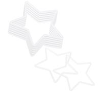 M METERXITY 8-Pack Dream Catcher Rings,5.9 Inch Plastic Star Shape Macrame Wreath Floral Ring Hoop for Home/Valentine/DIY Craft/Wedding/Wall Hanging Decorations [White]