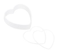 M METERXITY 8-Pack Dream Catcher Rings, 9.8 Inch Plastic Heart Shape Macrame Wreath Floral Ring Hoop for Home/Valentine/DIY Craft/Wedding/Wall Hanging Decorations [White]