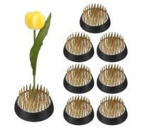 M METERXITY 8-Pack Flower Frog 1.3" Round Brass Flower Pins Flower Frog Holder Flower Arranger W Rubber Base Floral Frog for Arrangements Vase/Plant Decoration/Home Decor [1.1cm Pins]