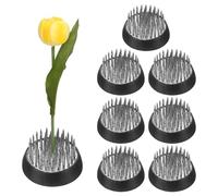 M METERXITY 8-Pack Flower Frog 1.3" Round Steel Flower Pins Flower Frog Holder Flower Arranger W Rubber Base Floral Frog for Arrangements Vase/Plant Decoration/Home Decor [1.1cm Pins]