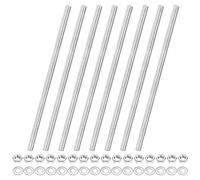M METERXITY 8-Pack Fully Threaded Rod, M4x100mm 304 Stainless Steel Right Hand Thread Bar Studs with Hex Nuts and Washers for Furniture Anchor Bolts/Clamps/U-Bolts/Beaded Garden Stake Rods