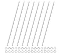 M METERXITY 8-Pack Fully Threaded Rod, M4x200mm 201 Stainless Steel Right Hand Thread Bar Studs with Hex Nuts and Washers for Furniture Anchor Bolts/Clamps/U-Bolts/Beaded Garden Stake Rods