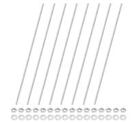 M METERXITY 8-Pack Fully Threaded Rod, M4x250mm 201 Stainless Steel Right Hand Thread Bar Studs with Hex Nuts and Washers for Furniture Anchor Bolts/Clamps/U-Bolts/Beaded Garden Stake Rods