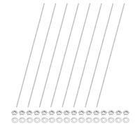 M METERXITY 8-Pack Fully Threaded Rod, M4x400mm 201 Stainless Steel Right Hand Thread Bar Studs with Hex Nuts and Washers for Furniture Anchor Bolts/Clamps/U-Bolts/Beaded Garden Stake Rods