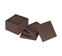 M METERXITY 8-Pack Furniture Coasters Cups, 4" Square Rubber Anti Slide Floor Protector Pads for Sofa Chair/Piano Stopper, Furniture Caster Leg Non Slip Feet Cups [Brown]