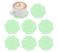 M METERXITY 8-Pack Handmade Crochet Coasters, 4Inch/10cm Round Cotton Placemats for Table/Cup/Bowl/Vase/Tea Trays/Home Decoration, Lace Doilies Place Mats [Cream Green]