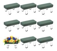M METERXITY 8-Pack Headstone Flower Saddles, 11 Inch Rustproof Galvanized Flower Holder for Cemetery W Floral Foam, Gravestone Decorations for Cemetery Floral Arrangements