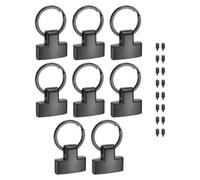 M METERXITY 8-Pack Key Fob Hardware, Wristlet Clasp with Split Key Rings Lanyard Fasteners for Car Keychain Strap/Bag Strap Connections/DIY Leather Crafts [Metallic Black]