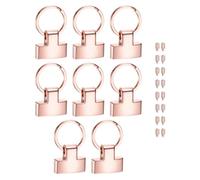 M METERXITY 8-Pack Key Fob Hardware, Wristlet Clasp with Split Key Rings Lanyard Fasteners for Car Keychain Strap/Bag Strap Connections/DIY Leather Crafts [Rose Gold]