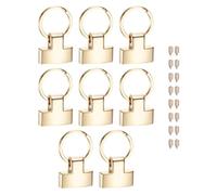 M METERXITY 8-Pack Key Fob Hardware, Wristlet Clasp with Split Key Rings Lanyard Fasteners for Car Keychain Strap/Bag Strap Connections/DIY Leather Crafts [Light Gold]
