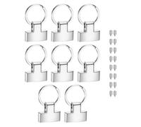 M METERXITY 8-Pack Key Fob Hardware, Wristlet Clasp with Split Key Rings Lanyard Fasteners for Car Keychain Strap/Bag Strap Connections/DIY Leather Crafts [Silver]