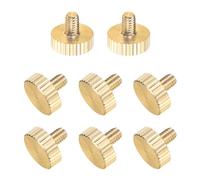 M METERXITY 8-Pack Knurled Thumb Screws, M4x6mm Solid Brass Flat Head Knurled Head Bolts Fasteners for PC Computer Cases/Electronic/Mechanical/Home, Fully Threaded Thumbscrew