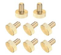 M METERXITY 8-Pack Knurled Thumb Screws, M6x10mm Solid Brass Flat Head Knurled Head Bolts Fasteners for PC Computer Cases/Electronic/Mechanical/Home, Fully Threaded Thumbscrew
