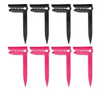 M METERXITY 8-Pack Outdoor Beach Towel Anchor Stakes Clips, 6 Inch Plastic Picnic Mat Anchor Stakes Clamps for Camping/Picnic/Gardening, Outdoor Blanket Holders [Black, Pink]