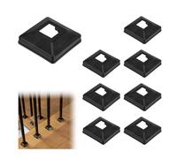 M METERXITY 8-Pack Post Base Cover, Fits 1.18"x 1.18" PVC Post Skirt Split Type for Indoor/Outdoor Iron Railing/Wood Posts/Fence/Stairs/Patios/Handrail/Porch Column Wrap Post Trim [Black]